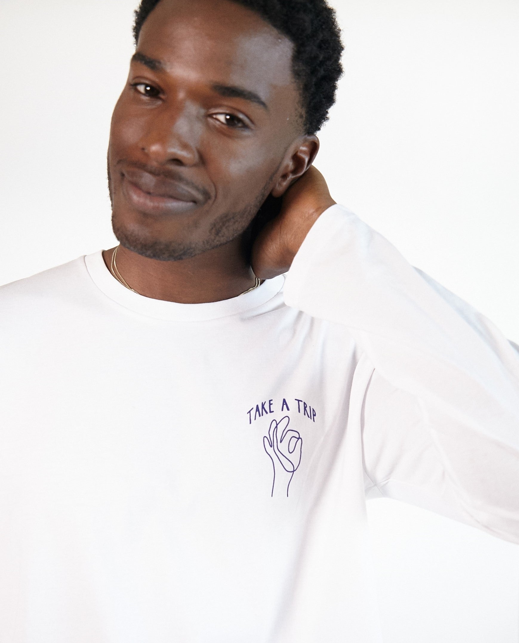 long sleeve white t-shirt front new