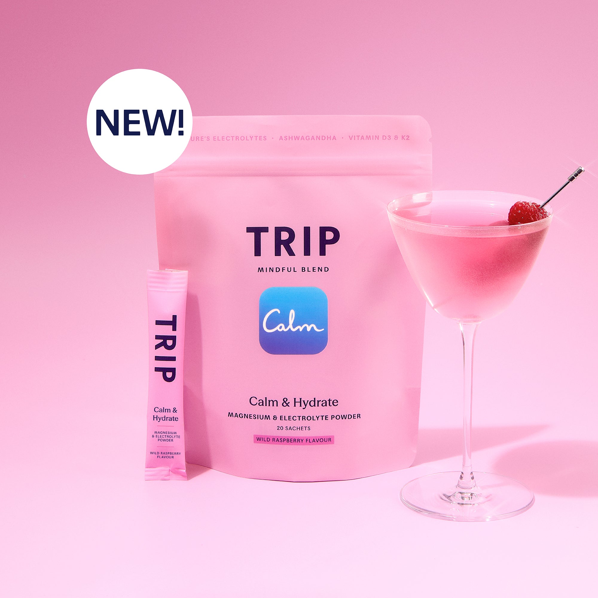 Calm & Hydrate Wild Raspberry Electrolyte Powder