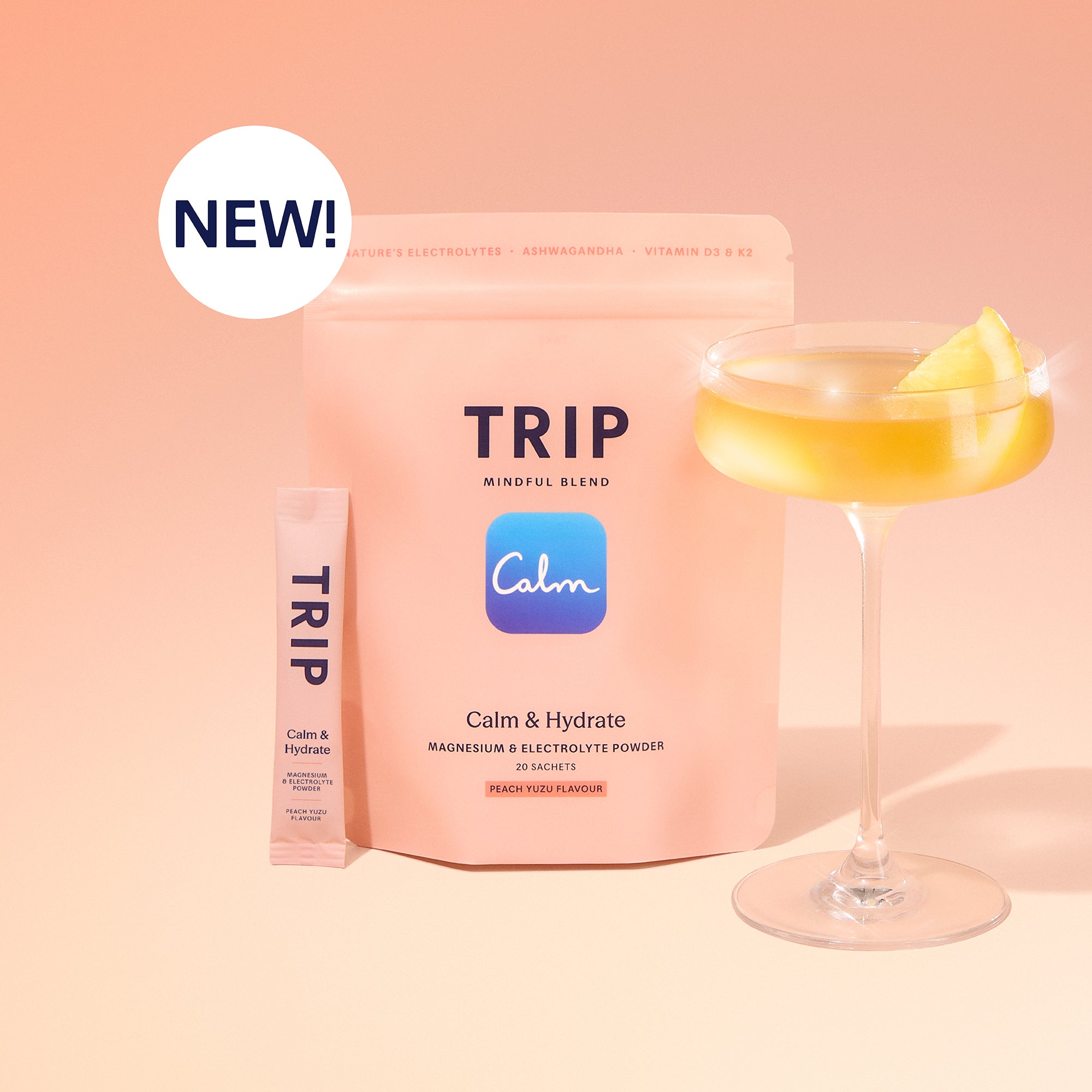 Peach Yuzu Electrolytes, Magnesium & Vitamin D