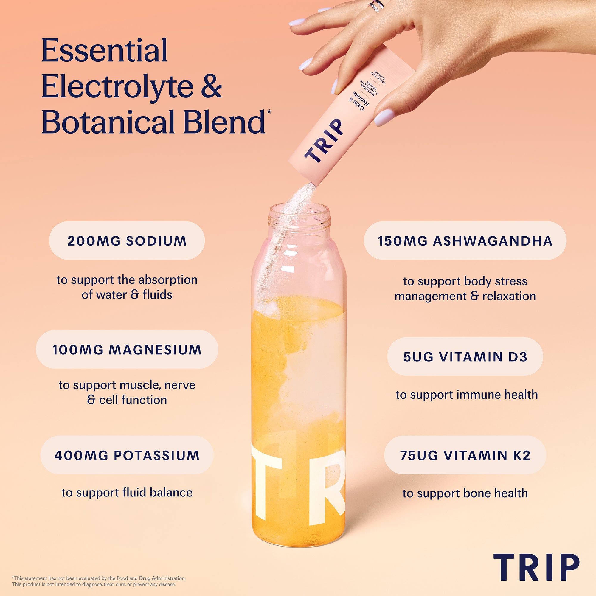 Peach Yuzu Electrolytes, Magnesium & Vitamin D