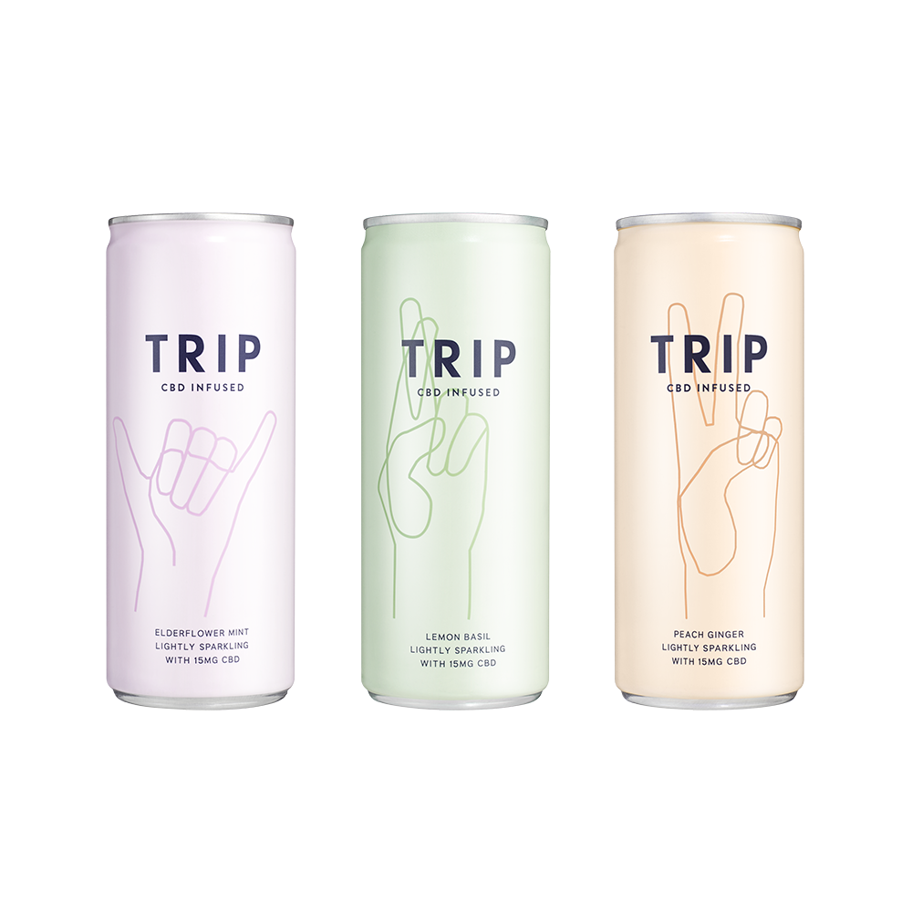 TRIP CBD Drink, Sparkling Lemon Basil Fizzy Drink, Low Calorie, Vegan,  Stress & Anxiety Relief (Pack of 12 x 250ml) : : Grocery